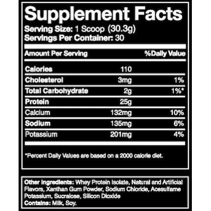 Blue Ribbon Nutrition ISO PRO 100% Whey Protein Isolate 30 Servings