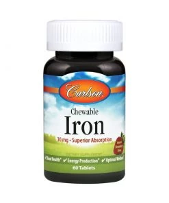 Carlson Labs Chewable Iron 30mg 60T Minerals