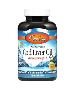 Carlson Labs Cod Liver Oil 460mg 150 + 30 Soft Gels