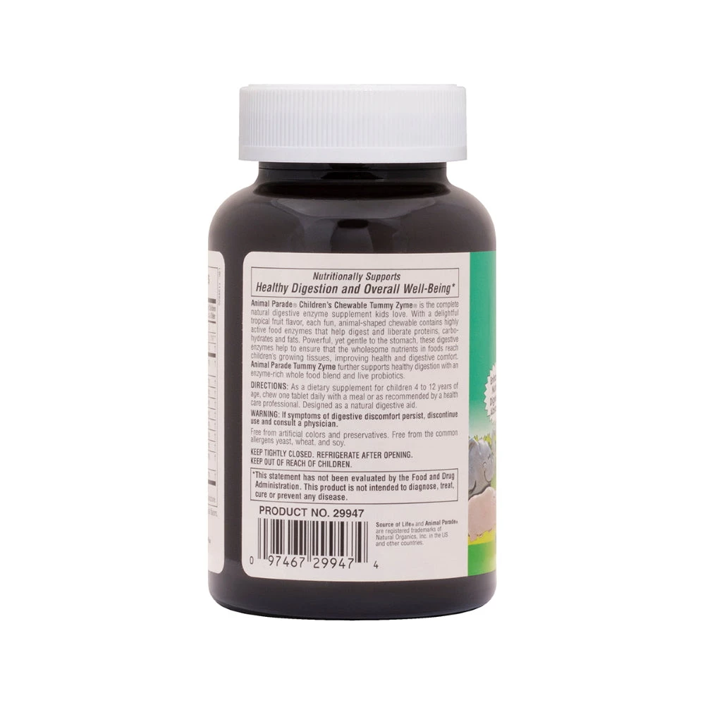 Children's Vitamins Nature's Plus Tummy Zyme Children's Chewable Digestive Aid 90T