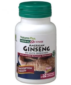 Nature's Plus Herbal Actives American Ginseng 250mg 60VC