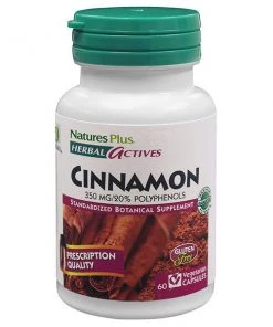 Nature's Plus Herbal Actives Cinnamon 350mg 60VC Diabetic Support