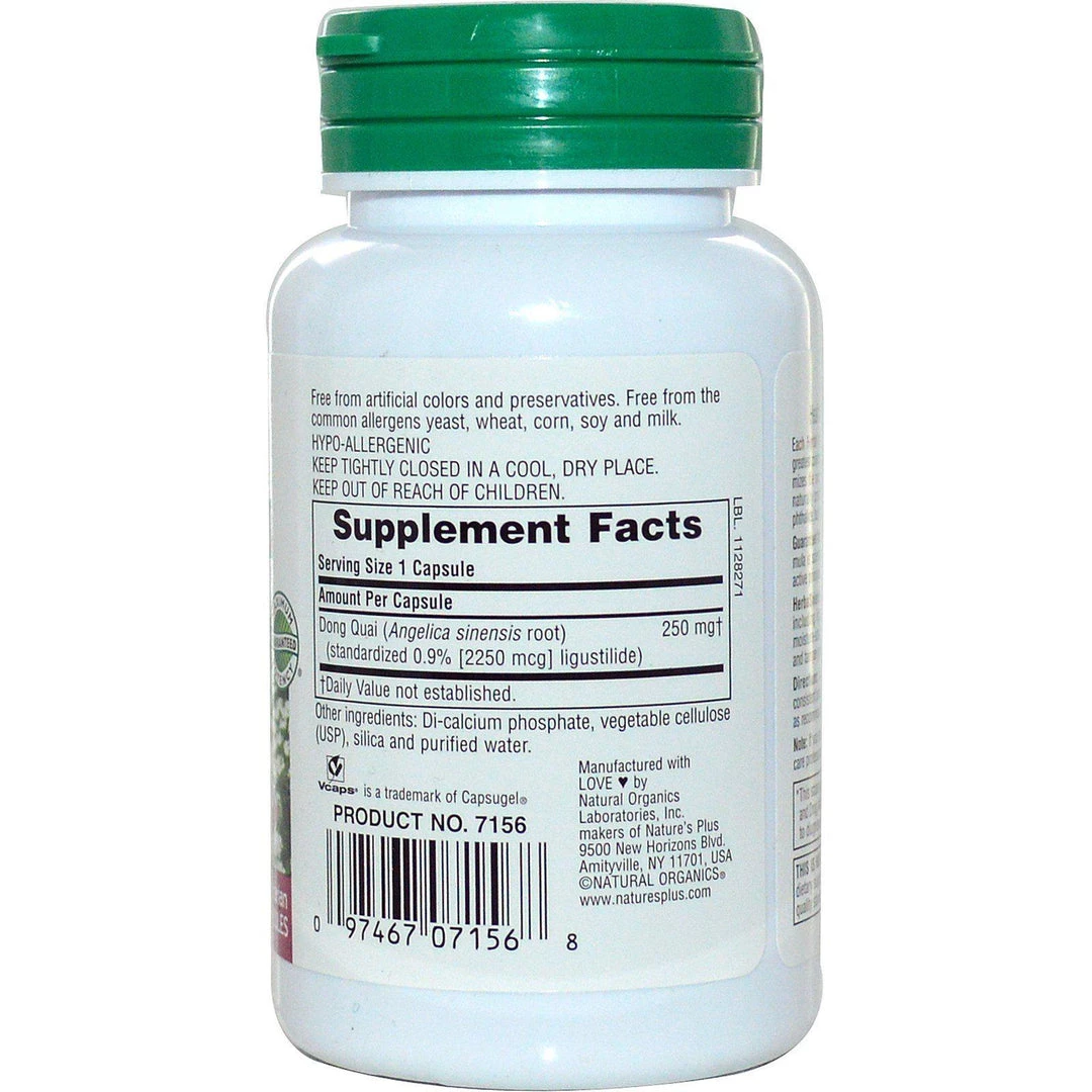 Nature's Plus Herbal Actives Dong Quai 250mg 60VC Herbs