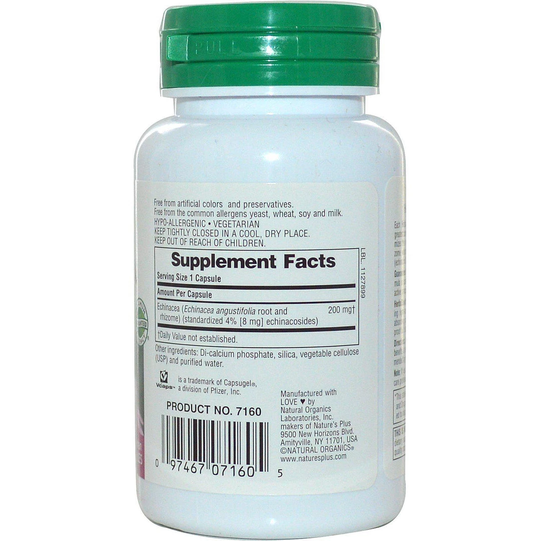 Nature's Plus Herbal Actives Echinacea 200mg 60VC - Discontinued Herbs