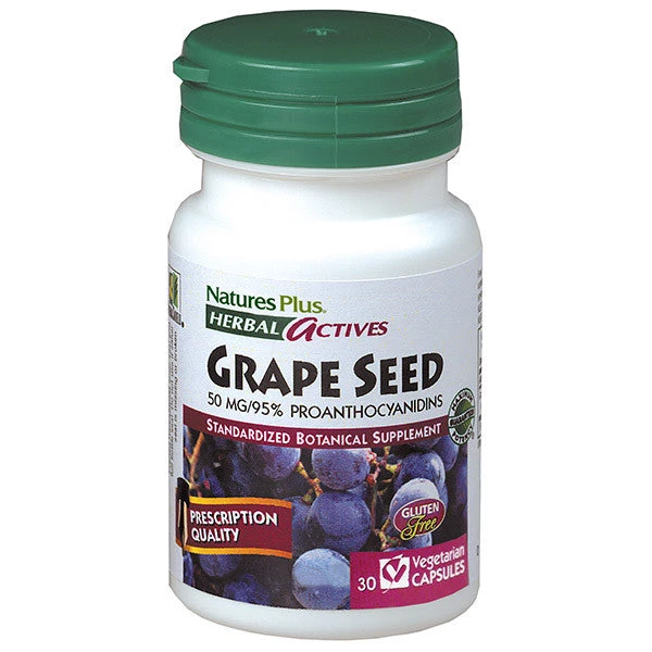 Nature's Plus Herbal Actives Grape Seed 50mg 30VC - Discontinued