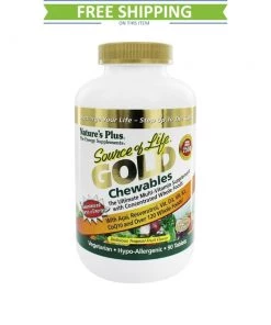 Nature's Plus Source Of Life Gold 90 Chewable Tablets Tropical Fruit Flavor