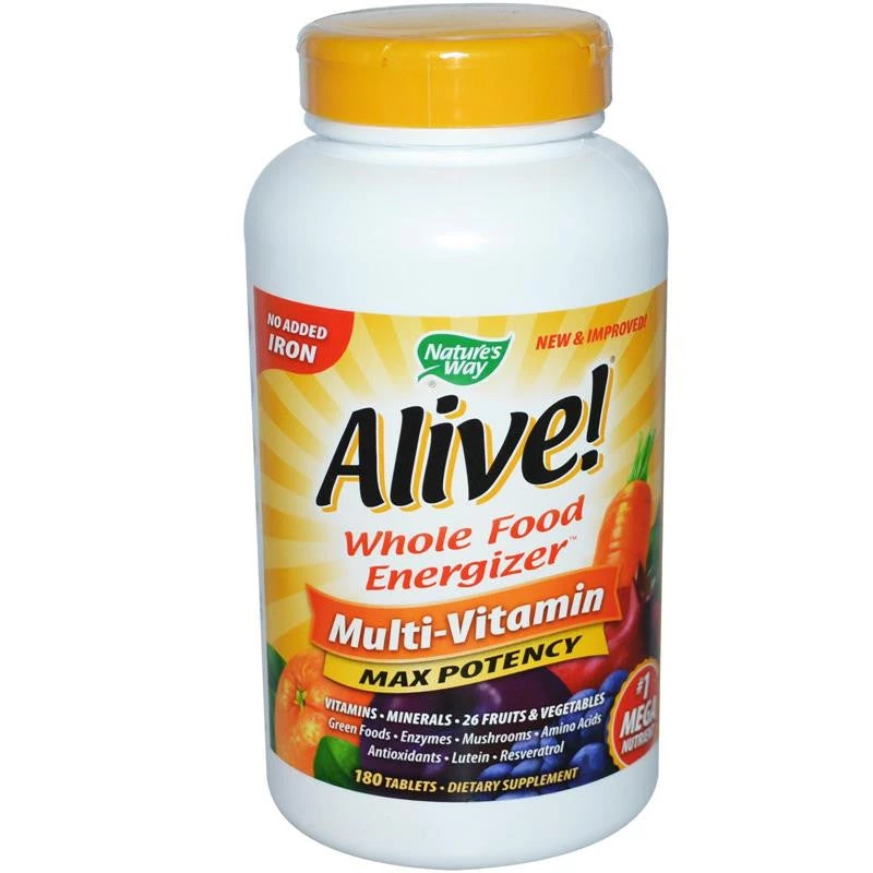 Natures Way Multi-Vitamin Nature's Way Alive Max Potency Multivitamin (No Iron) 180T