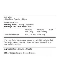 Amino Acids NutraKey L-Citrulline Powder 200g