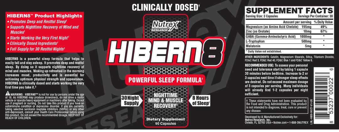 Sleep Support Nutrex Hibern8 90C