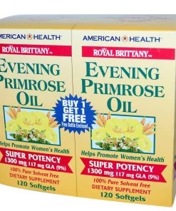 Essential Fatty Acids American Health Royal Brittany Evening Primrose Oil 1300mg 120sg (Twin Pack)