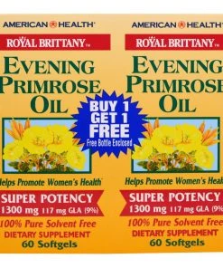 Essential Fatty Acids American Health Royal Brittany Evening Primrose Oil 1300mg 60sg (Twin Pack)