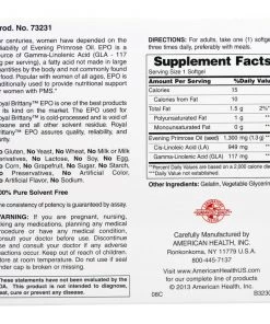 Essential Fatty Acids American Health Royal Brittany Evening Primrose Oil 1300mg 60sg (Twin Pack)
