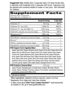 Bone & Joint Health Garden Of Life Vitamin Code Raw Calcium 60VC