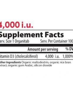 Vibrant Health Vitamin D 4000iu 100T (Organic Tabs)