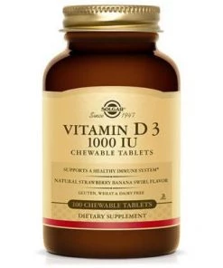 Vitamins Solgar Vitamin D3 Chewable 100T (Strawberry Banana Swirl)